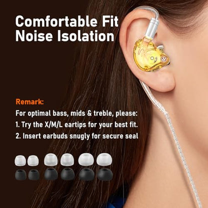 Audiovance Vibes 202ML HiFi Wired Earbuds for iPhone 14/13/12/11/X, Pro Max - color: 5-Yellow