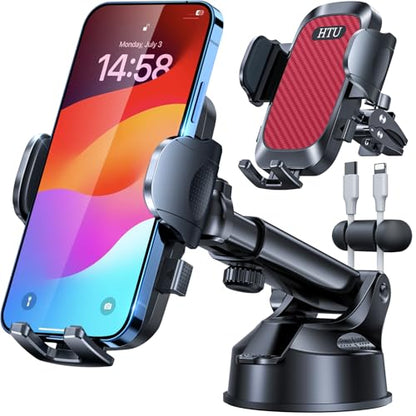 HTU 2026 Ultimate Best【True Military-Grade & Safety Cert】 Car Phone Holder - color: Red