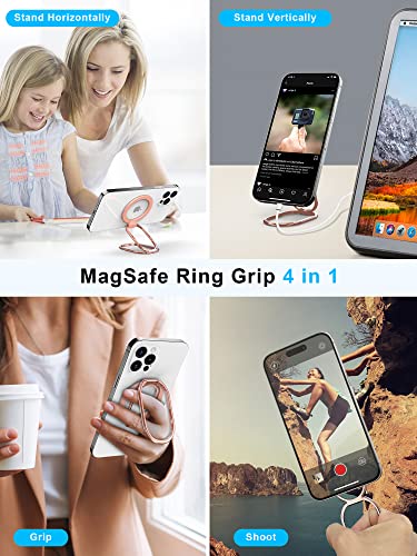 SUPERONE Mag Safe Phone Stand, Adjustable Magnetic Phone Grip & Kickstand - color: Rose Gold
