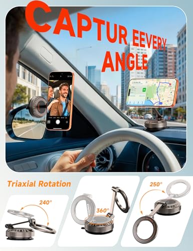 Car Phone Holder for Magsafe, [105+LBS Suction & 3800gf Magnetic] - color: Warm Bronze