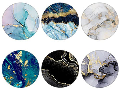 6 Pack Cellphone Phone Grip and Smartphones Stand, Cell Phone Expanding Holder for Phone - Blue Green Black Rose Gold Marble, ZSo017