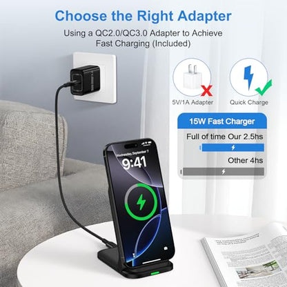 15W Wireless Charger Foldable for iPhone 18 Pro Max/17 Air/16 Pro Max/17e - size: Foldable-15W
