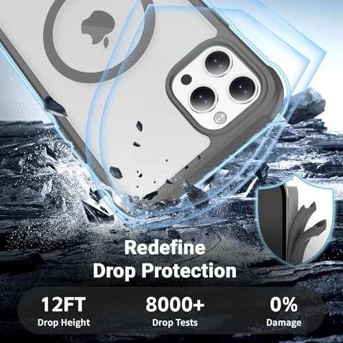 jaroco Magnetic for iPhone 11 Pro Max Case Heavy Duty Protection Gray | Compatible with MagSafe,Military Grade Drop Protection,Translucent Matte,Non-Slip,Shockproof 2-Layer Durable Bumper Case - color: Gray, size: iPhone 11 Pro Max