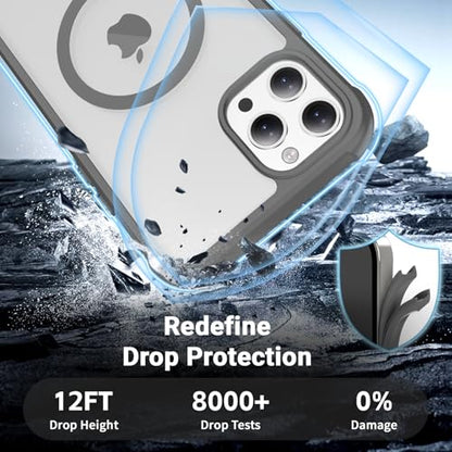 jaroco Magnetic for iPhone 11 Pro Max Case Heavy Duty Protection Gray | Compatible with MagSafe,Military Grade Drop Protection,Translucent Matte,Non-Slip,Shockproof 2-Layer Durable Bumper Case - color: Gray, size: iPhone 11 Pro Max