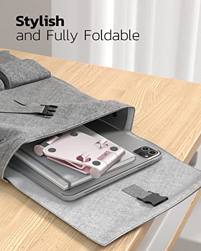 Nulaxy Full Aluminum Dual Folding Cell Phone Stand for Desk, Rose Gold - color: C-Rose Gold