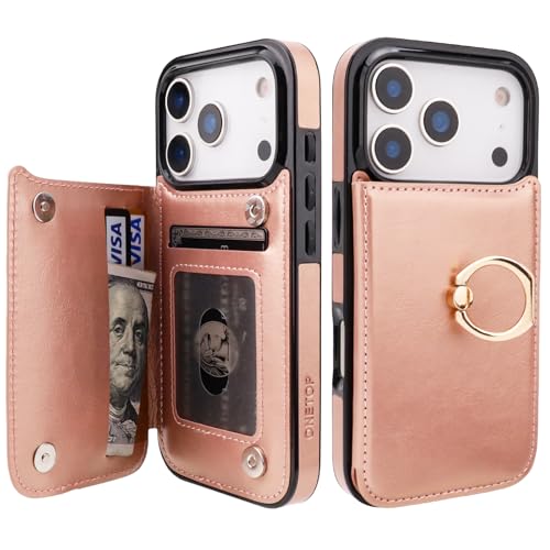 ONETOP for iPhone 18/17 Pro Wallet Case with Credit Card Holder,Rosegold - color: Rose Gold