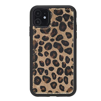 Venito Lucca Leather Case Compatible with iPhone 11 (6,1 inch) – Extra Secure with Padded Back Cover - Furry Leopard - color: Furry Leopard, size: iPhone 11