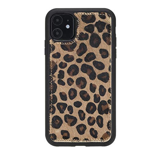 Venito Lucca Leather Case Compatible with iPhone 11 (6,1 inch) – Extra Secure with Padded Back Cover - Furry Leopard - color: Furry Leopard, size: iPhone 11