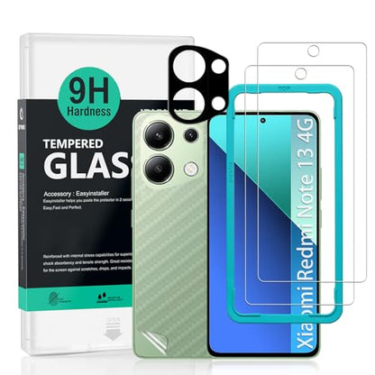 Ibywind for Xiaomi Redmi Note 13 4G Screen Protector,2 Pack,9H Hardness Tempered Glass and Camera Lens Protector,with Alignment Frame,Full Coverage,Bubble Free,Fingerprint Unlock,Scratch Resistant - size: Note 13 4G