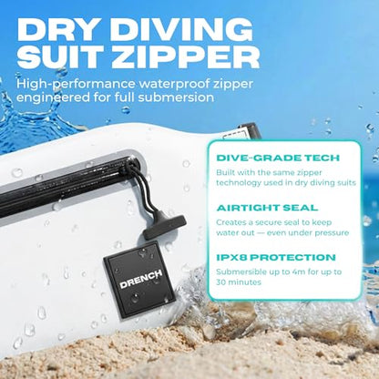 DRENCH boating essentials kit – Yellow + White Waterproof Fanny Pack Bundle, 2 Submersible Phone Pouches + Floating Cases