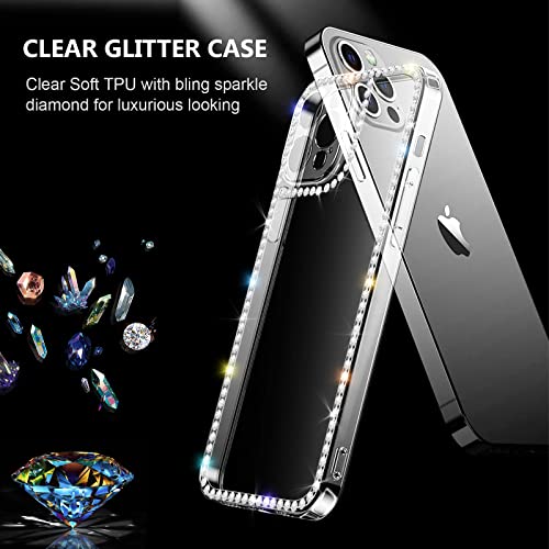 Compatible with for iPhone SE 2022/iPhone SE 2020/iPhone 7/iPhone 8 Clear for Women Girls 3D Glitter Sparkle Bling Luxury Shiny Cute Crystal Charms Rhinestone Diamond Bumper TPU Cover Case - size: iPhone SE/iPhone 7/iPhone 8