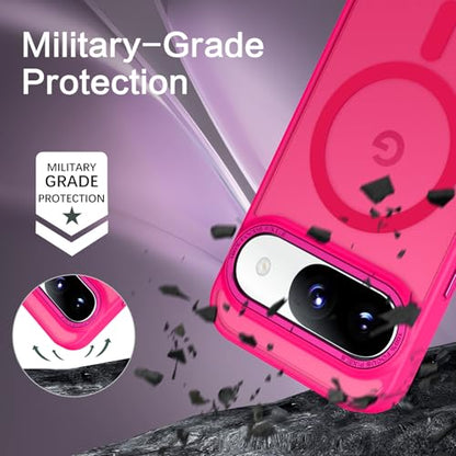 BENTOBEN for Google Pixel 9 Case [Compatible with Magsafe] Translucent Matte Magnetic Pixel 9 Case Slim Thin Shockproof Women Men Girls Boys Protective Phone Cases for Google Pixel 9 6.3", Hot Pink - color: Hot Pink