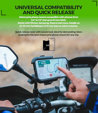Motorcycle Phone Mount Anti Vibration Mirror & Handlebar Scooter