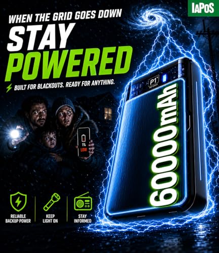 IAPOS 60000mAh 22.5W Fast Charge Portable Charger, for 5-Devices Power Bank