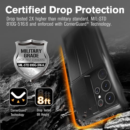 VENA vCommute for Samsung Galaxy S25 Ultra Wallet Case, Black | Military-Grade Drop Protection, Premium Leather Magnetic Flap Cover, Hidden Card Holder, RFID Blocking, Multi-Angle Kickstand - color: Black, size: S25 Ultra