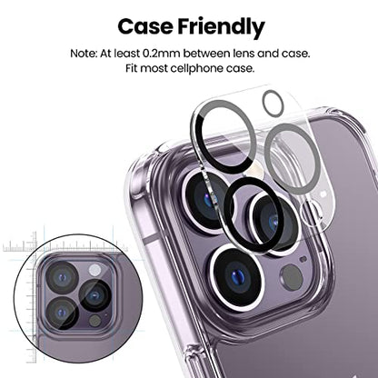 Tensea [3Pcs] for iPhone 14 Pro / 14 Pro Max Camera Screen Protector, Tempered Glass Film Camera Cover Lens Protector, Full Edge to Edge, HD Clear, Case Friendly for iPhone 14Pro 6.1"/ 14 ProMax 6.7" - size: for iPhone 14 Pro/14 Pro Max