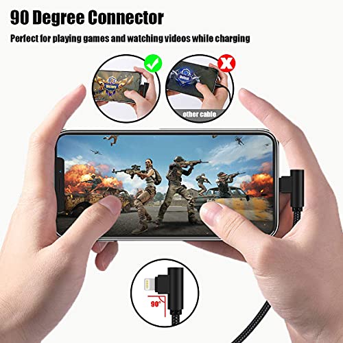 iPhone Charger 3 feet MFi Certified 90 Degree Lightning Cable 3 Pack - size: 3 FT