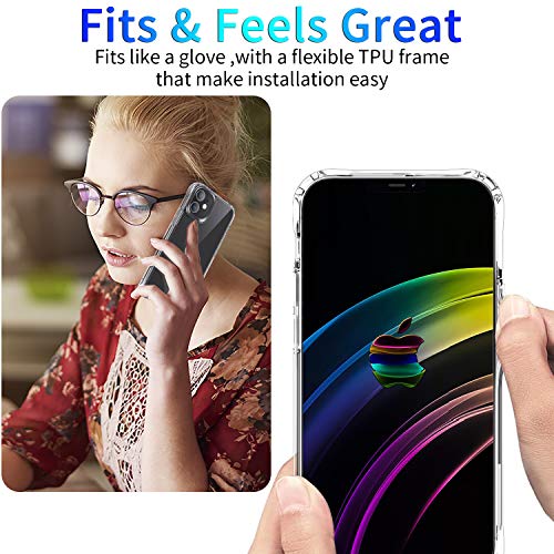 DEERLAMN Clear Case for iPhone 12/iPhone 12 Pro 6.1-Inch, Military Grade Drop Protection Anti-Scratch Transparent Ultra Slim Non-Yellowing Shockproof Protective Phone Cover - size: iPhone 12/12 Pro 6.1-Inch