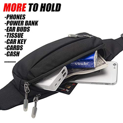 USHAKE Active Gear Combo: Fanny Pack with Multi-Zip Pockets and Mini Sling Bag for Outdoor Adventures and Everyday Style