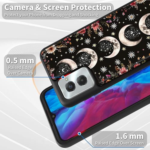 for Motorola Moto G Power 5G 2024 6.7" Wallet Case with Credit Card Holder, Shockproof Protective Kickstand Credit Card Slot Holder Flip Soft PU Leather Cover, Moon Flower - color: Moon Flower
