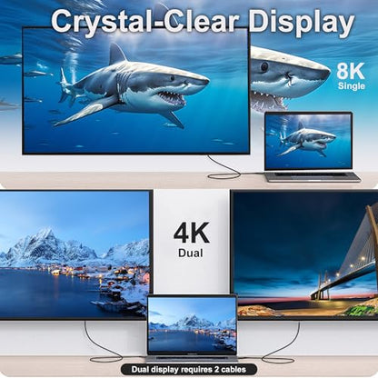 USB C Thunderbolt 4 Cable - 3.3FT, 240W Monitor Cable with 40Gbps Data Transfer and 8K Video, Compatible with Thunderbolt 3 - size: Right Angle 40Gbps Data Transfer Cable 3.3FT