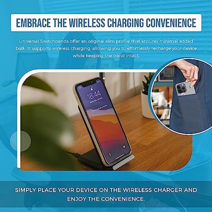 Switchbands Universal Phone Grip Strap – Customizable & Reversible Elastic Phone Strap Grip Holder, Ultra-Slim Finger Strap for Phone Case, Cell Phone Grip for Secure One-Hand Use - Brown & Black Cow