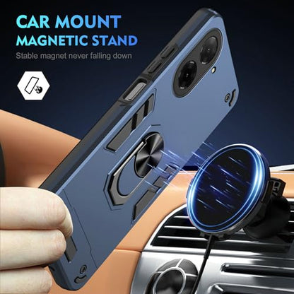 Compatible with Xiaomi Redmi A5 4G Case, Scratch Resistant Magnetism Kickstand for Poco C71 Phone Case Blue - color: HY-GZS-blue, size: Xiaomi Redmi A5 4G / POCO C71