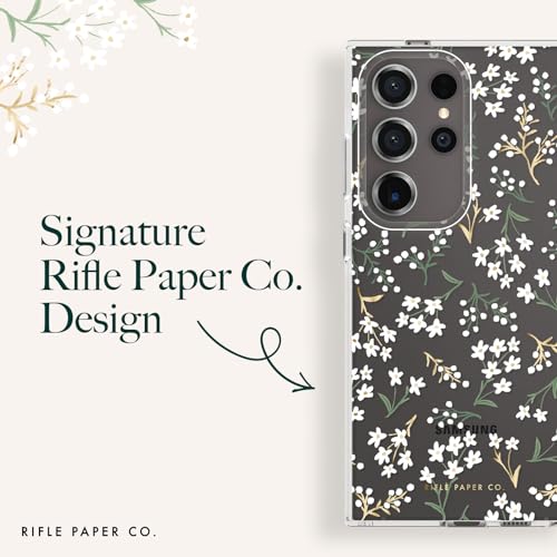 Rifle Paper Co. Samsung Galaxy S24 Ultra Case for Women [6.8"] [12ft Drop Protection] [Wireless Charging] Floral Print Phone Case for Samsung Galaxy S24 Ultra, Anti-Scratch, Shockproof - Petite Fleurs - color: Petite Fleurs