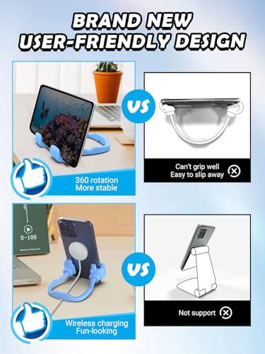 Christmas Stocking Stuffers for Kids Teens Girls Boys Thumbs Up Phone Stand - color: Macaron Blue+Yellow