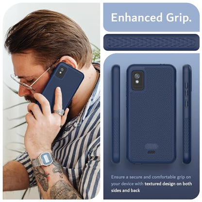 TUDIA LinnGrip Compatible with BLU Studio Mini (2023) Phone Case, [Enhanced Grip] Ultra Slim Fit Shockproof Matte TPU Soft Protective Phone Case Cover (Indigo Blue) - color: Indigo Blue