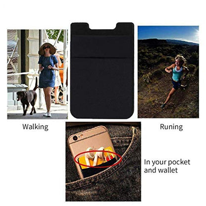 Fulgamo Phone Wallet Stick on,Card Holder for Phone Case,Phone Card Holder - color: Black,Navy Blue