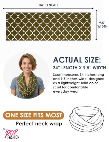 Pop Fashion Quatrefoil Pattern Infinity Scarf for Women - Travel Scarf with Hidden Pocket - All Seasons - color: Brown, size: 24.5 x 9.5