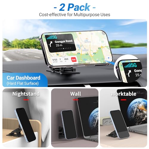 PROfezzion 2-Pack for MagSafe Mount Holder Fits Car Dashboard Home & Office - style: Car Dashboard (2-Pack)