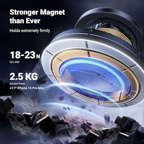 UGREEN Car Phone Mount for Magsafe Air Vent Car Mount Magnetic Phone Holder Compatible with iPhone 17 16 15 14 13 12 Pro Max, Strongest Magnet Black - color: Black