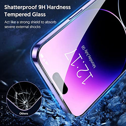 Fotbor for [3+3 Pack] iPhone 14 Pro Max Screen Protector with Camera Lens Protector, 9H Shatterproof Tempered Glass Film with Easy Installation Frame, HD Clear Sensitive Full Coverage 6.7 Inch - size: iPhone 14 Pro Max-6.7 inch