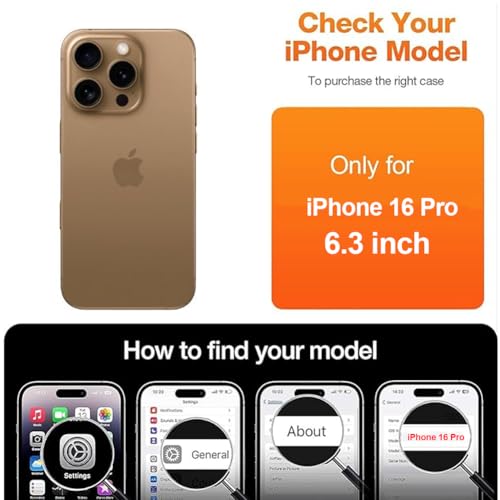 I&H for iPhone 16 Pro 6.3 inch Case Crystal Clear Non-Yellowing, Shockproof, Anti-Scratch, Transparent Hard Back Cover