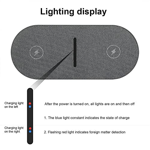 Dual 20W Wireless Charger for Multiple Devices, 40W Fast Wireless Charging Pad/Mat for Apple iPhone, AirPods, for Samsung Galaxy, Google Pixel