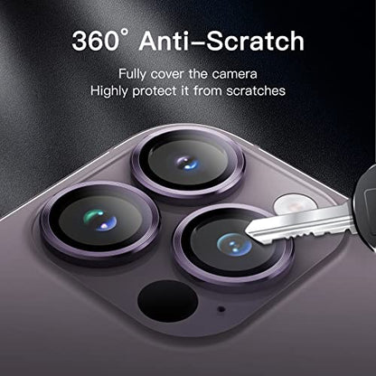 JETech Camera Lens Protector for iPhone 14 Pro/14 Pro Max, Deep Purple - color: Deep Purple