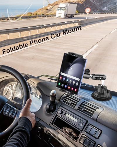 Z Fold Car Holder, Windshield Mount for Foldable Phone, Super Suction Cup