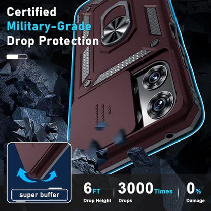 for Moto G Power 5G 2026/2025 Case Built in Slide Camera Cover Wine Red - color: Wine Red, size: Moto G Power 5G(2025)