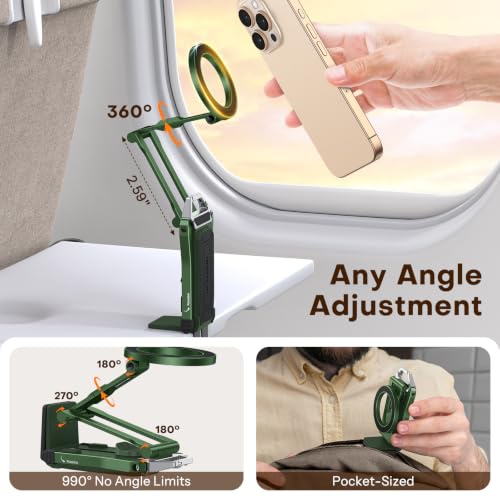 OMOTON TP02 360°Rotating Adjustable Aluminum for MagSafe Tripod Mount,Green - color: 6-Green