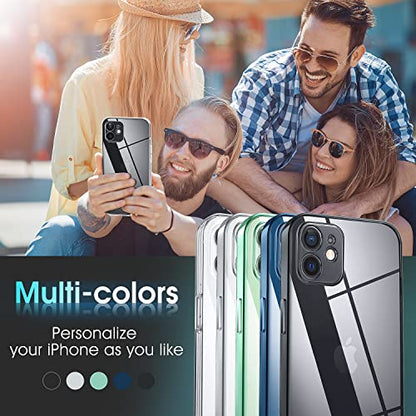 Supdeal Crystal Clear Case for iPhone 12, [Not Yellowing] [Camera Protection] [Military Grade Drop Tested] Transparent Shockproof Protective Soft Silicone Slim Cover, 6.1 inch, Transparent - color: Transparent, size: iPhone 12