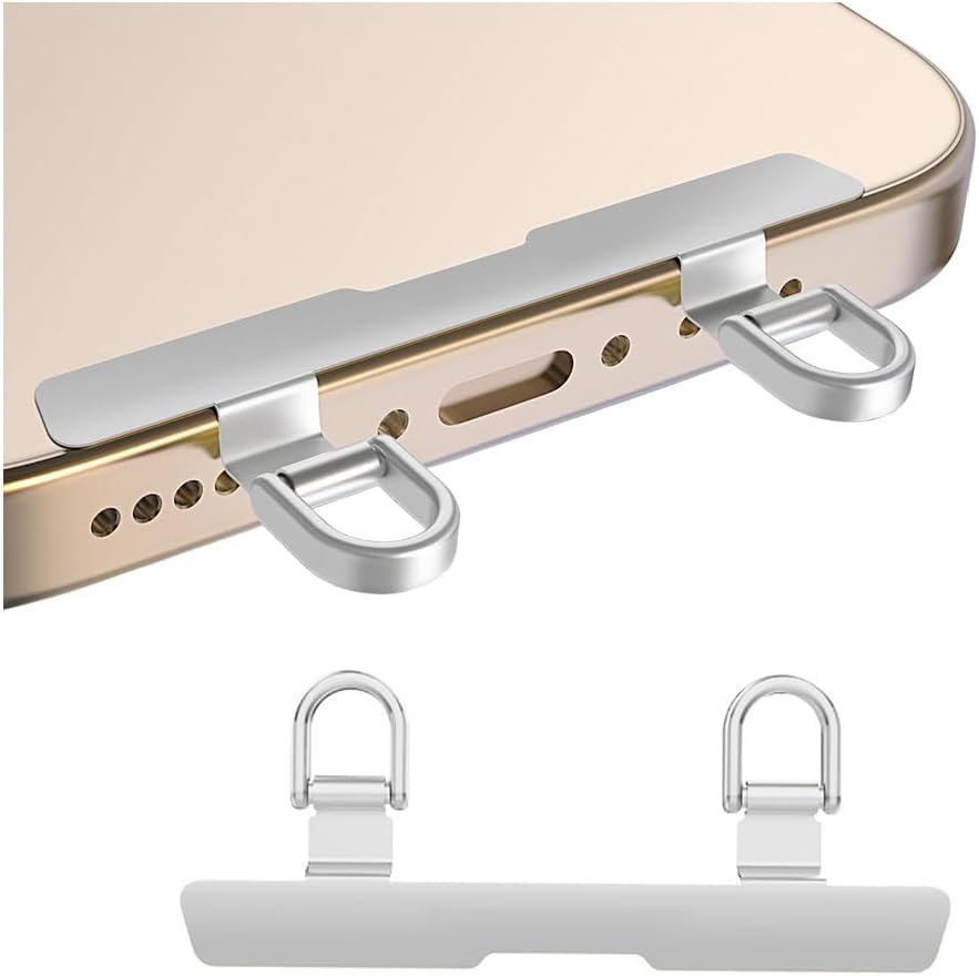 Phone Tether Tab, Bending Design 0.2mm Ultra-thin Stainless Steel Cellphone Lanyard Metal Patch Tether Tab - color: H