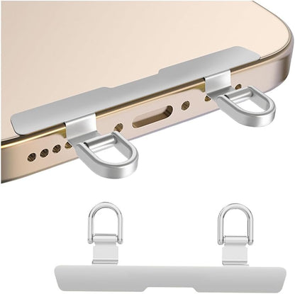 Phone Tether Tab, Bending Design 0.2mm Ultra-thin Stainless Steel Cellphone Lanyard Metal Patch Tether Tab - color: H
