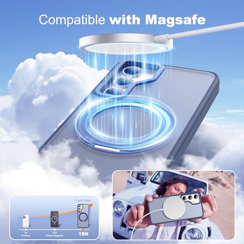 for Samsung Galaxy S23 Plus Case with 360° Spin Stand,Blue | 360° Spin Magnetic Ring Stand,Compatible with Magsafe,Military Protection Phone Case - color: Blue, size: Samsung Galaxy S23 Plus