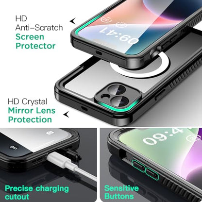 AICase iPhone 14 Plus Case Waterproof with MagSafe Clear Snowproof,Dustproof and Shockproof,IP68 Certified Full Body 360 Protection Fully Sealed Underwater Cover for iPhone 14 Plus 6.7" - color: iphone 14 Plus Waterproof Case