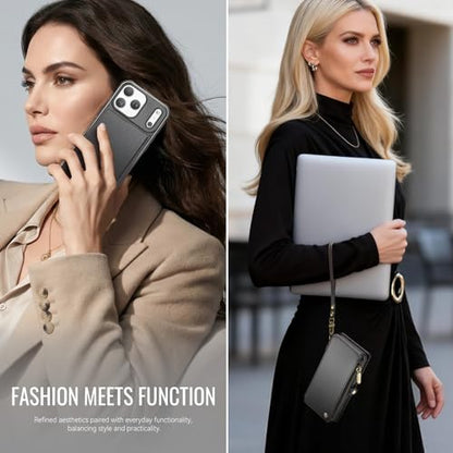 for iPhone 17 Pro - Phone Case Wallet Magnetic Detachable, Black - color: Black, size: iPhone 17 Pro