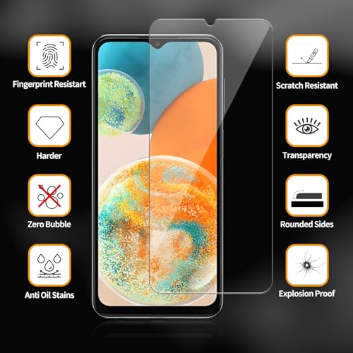 3 Pack for Samsung Galaxy A23 5G / A23 5G UW Tempered Glass Screen Protector, Scratch-Proof, Bubble-Free,HD Transparent, 9H Hardness,Bubble Free,Case Friendly - size: Galaxy A23 5G / A23 5G UW
