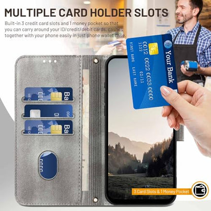 for Galaxy A17 5G Phone Case Wallet and Wrist Strap (Gray) | Card Holder Slots, PU Leather, Flip Cover, Magnetic Closure, Kickstand, Folio Protective, for Samsung A17 Case - color: Gray