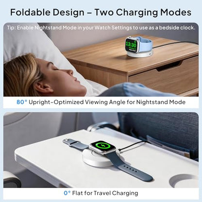 Elebase for Apple Watch 12 Charger Puck,Fast USBC iWatch Charging Dock - color: White